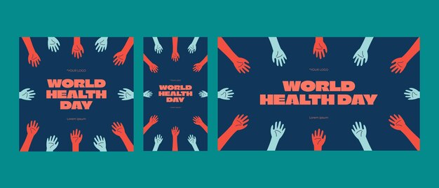 Vector world health day social media template set