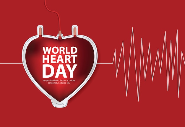 World Heart Day Poster Design Template Vector Illustration