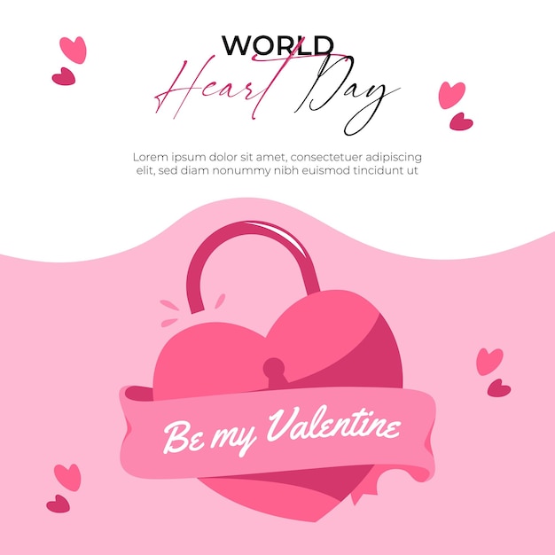 World Heart Day Social Media Template and Valentine039s Day Elements