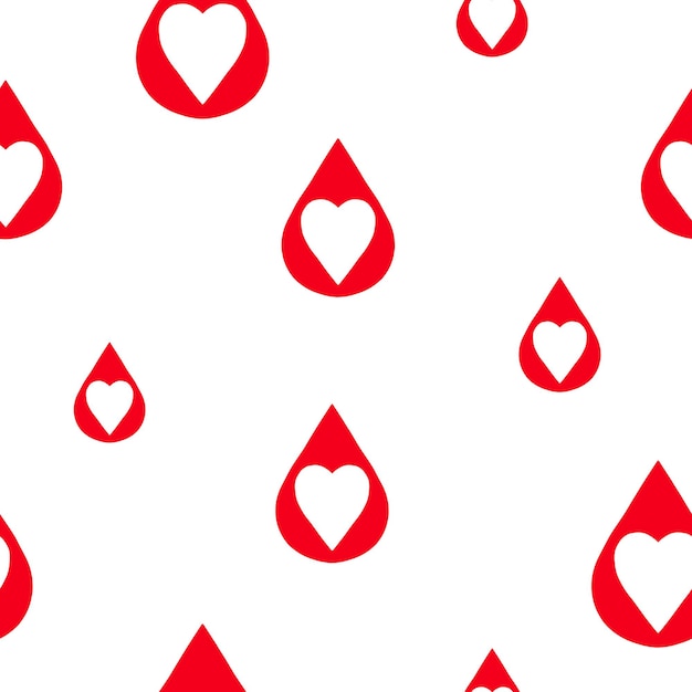 World Hemophilia Day vector seamless pattern. Blood donor day concept.