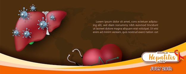 World Hepatitis Day campaign's poster in 3d style and vector design