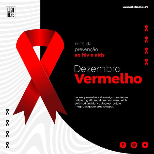 world hiv aids prevention poster template for social media