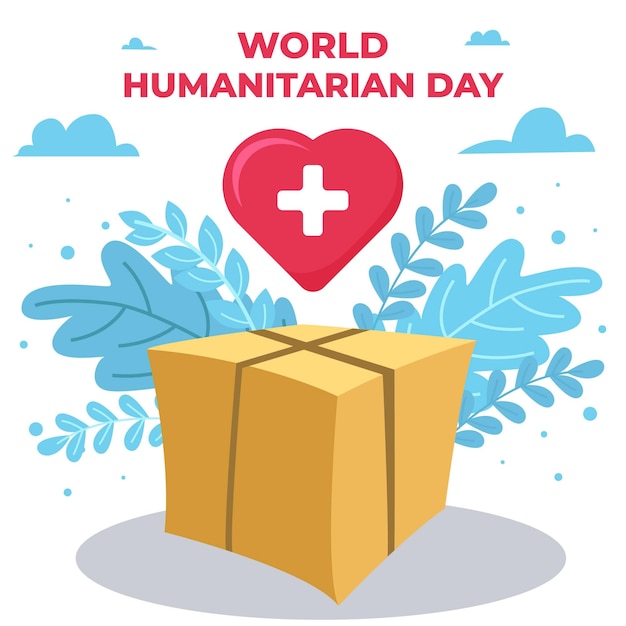 World Humanitarian Day with Box Donation Concept