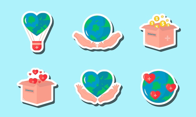 World Humanitarian Sticker Set Design