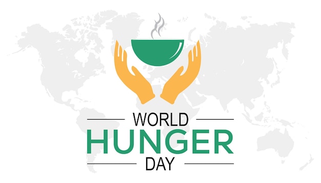 Vector world hunger day observed every year in may 28 template for background banner card poster