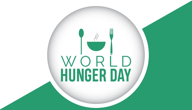 Vector world hunger day observed every year in may 28 template for background banner card poster