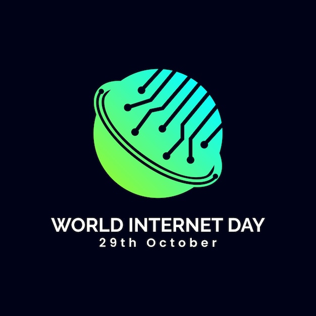 World Internet Day logo design vector illustration 29th October