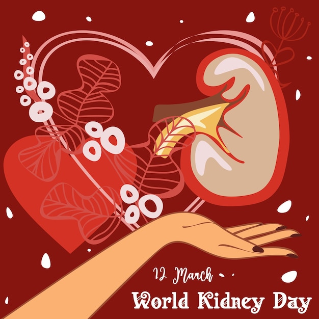 World Kidney Day Poster Or Banner Kidney care and cancer awareness concept Urology and nephrology vector design