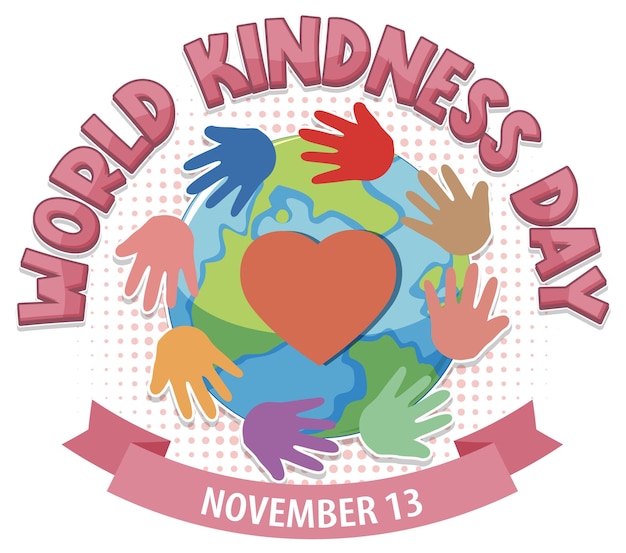 Vector world kindness day logo concept