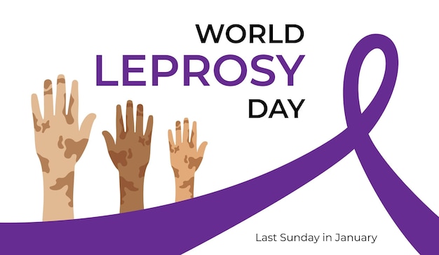 World Leprosy Day Banner Template International Healthcare Event in January Illustration