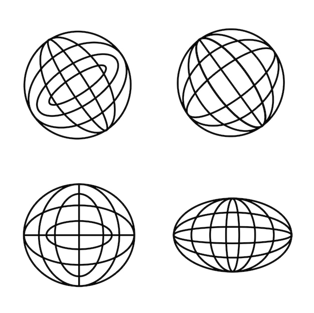 Vector world line icon stroke that can be edited globe line icon globe line art vector illustration