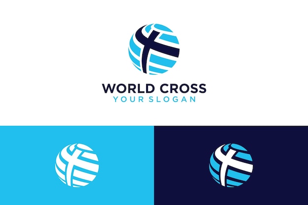 world logo design with cross or religious