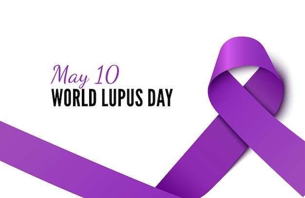 World Lupus Day ribbon realistic vector banner template