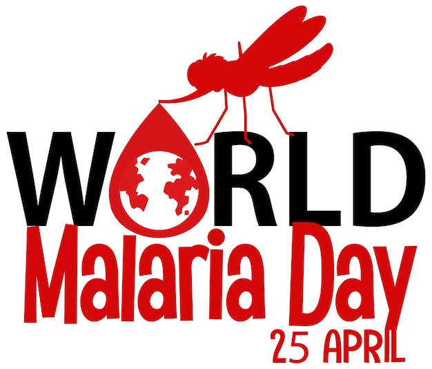 World Malaria Day logo or banner with mosquito