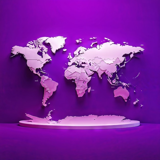 Vector world map 3d illustration rendering