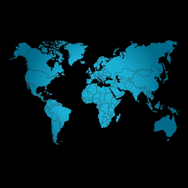 World map blue template