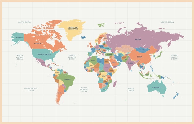 World Map Concept Background with Country Names