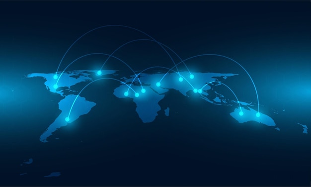 World map connection background. Map vector design. Technology communication connecting.