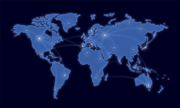 World Map Global communication exchange travel and transportation Vector illustration EPS10