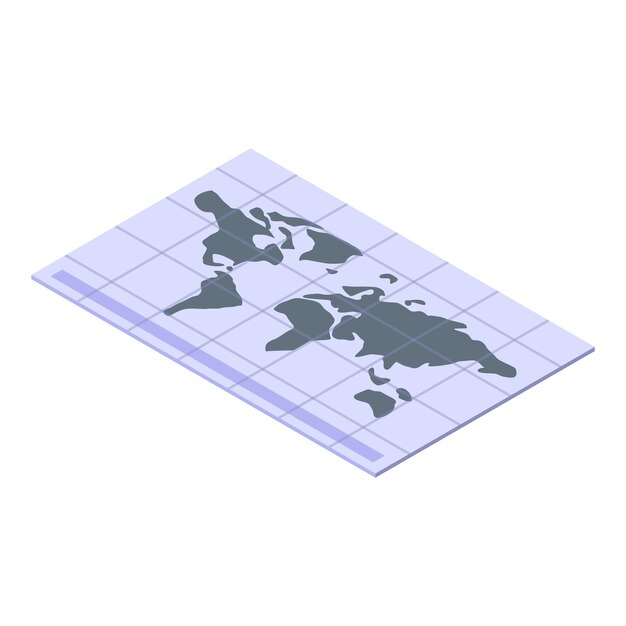 World map icon Isometric of world map vector icon for web design isolated on white background