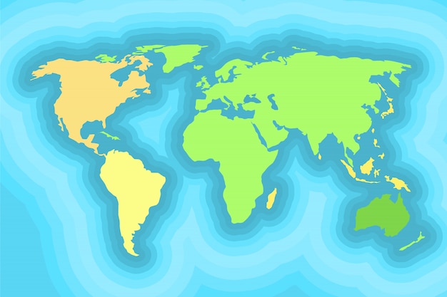 World map for kids wallpaper design