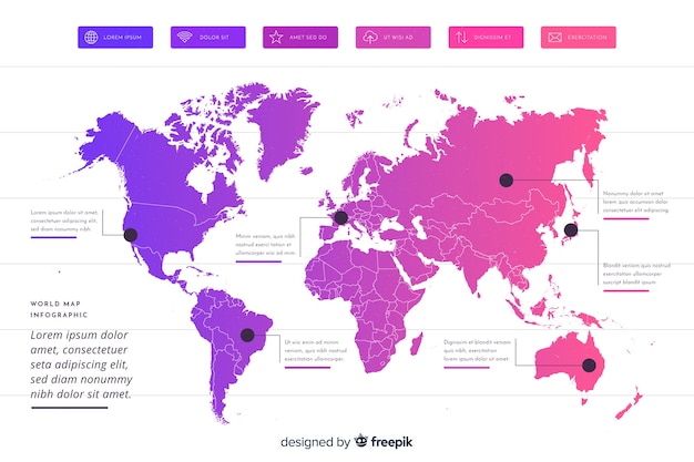 Vector world map professional infographic