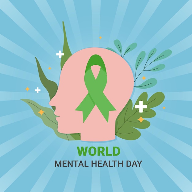 World Mental Health Day Background Illustration