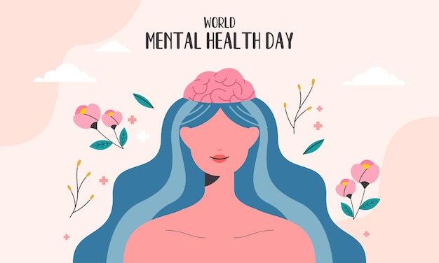 World Mental Health Day Vector Background