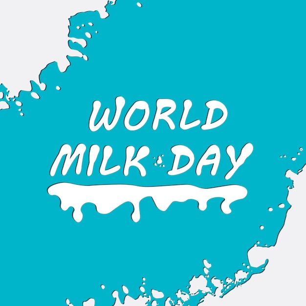 World Milk Day Blue Background Vector Illustration