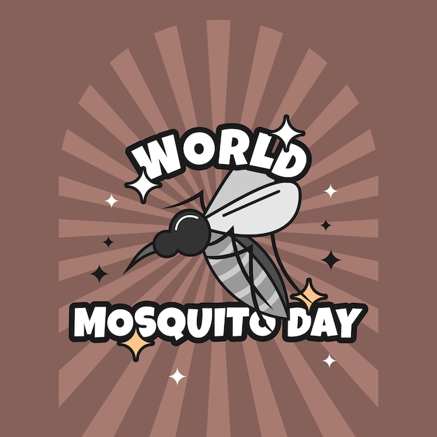 Vector world mosquito day groovy vector design