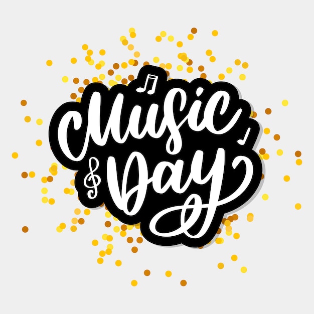 Vector world music day lettering 