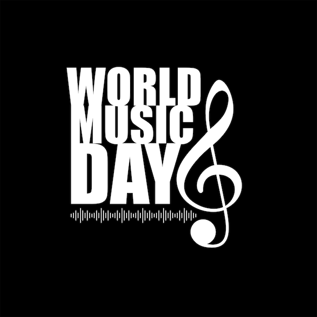 WORLD MUSIC DAY Text Illustration for Logo Type Website Art Illustration Poster Banner etc