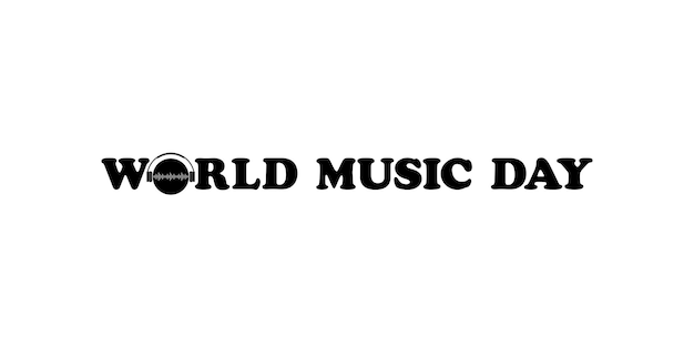 WORLD MUSIC DAY Text Illustration for Logo Type Website Art Illustration Poster Banner etc