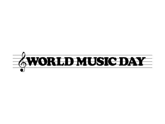 WORLD MUSIC DAY Text Illustration for Logo Type Website Art Illustration Poster Banneretc