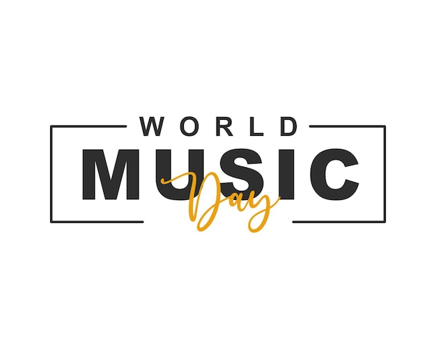 World music day typography design