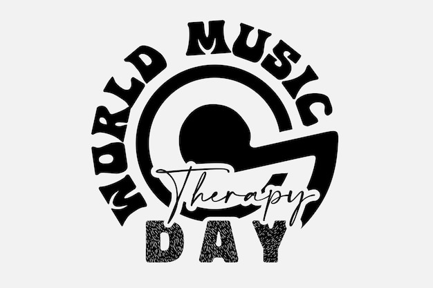 Vector world music therapy day svg design