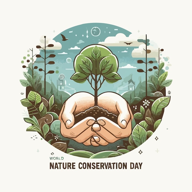 Vector world nature conservation day vector illustrations