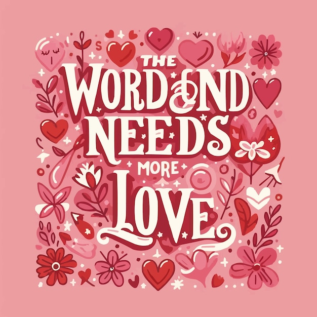 The world needs more love lettering card