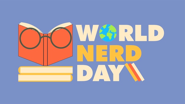 Vector world nerd day design vector social media post, banner and poster