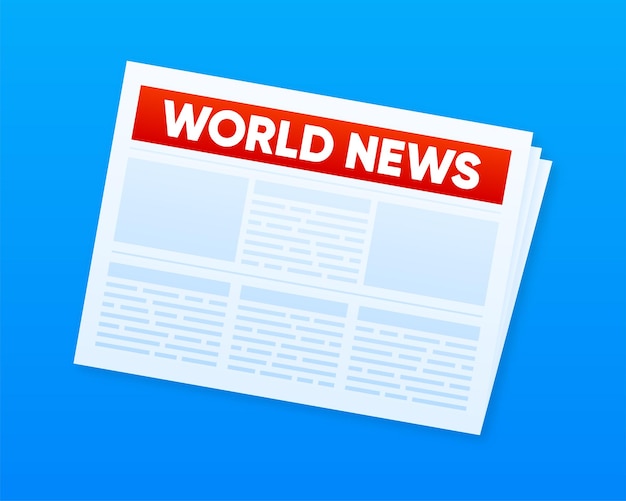 World News Folded newspaper Blank for news page template Vector illustration