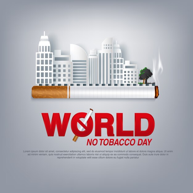 Vector world no tobacco day concept stop smoking