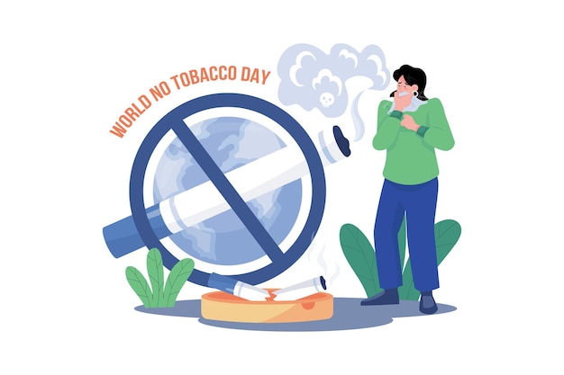 World No Tobacco Day Illustration concept on white background