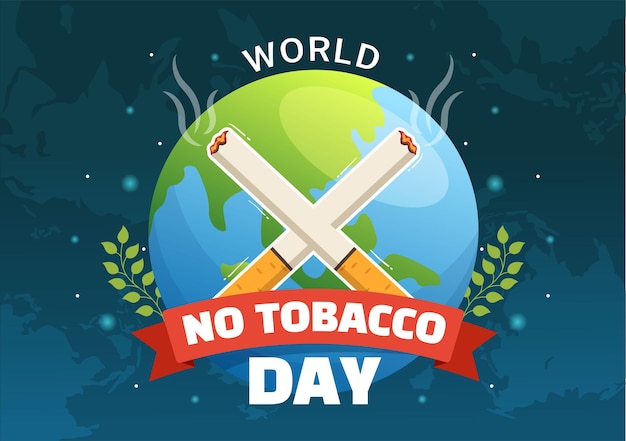 World No Tobacco Day Illustration of Stop Smoking and Harm the Lungs in Hand Drawn Templates