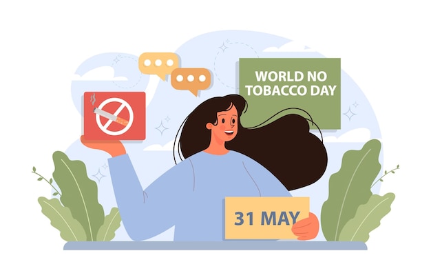 World no tobacco day may st campaign banner character breaking