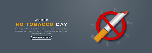 Vector world no tobacco day paper cut style design illustration for background poster banner advertising