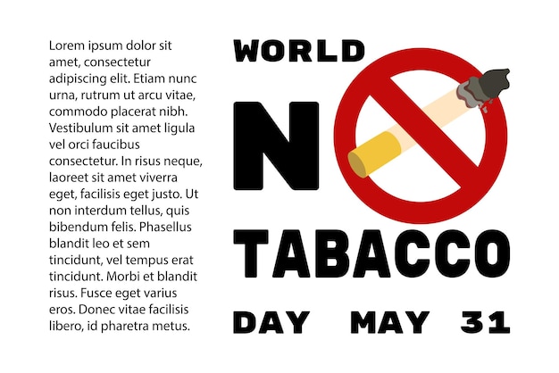 World no tobacco day poster vector illustration