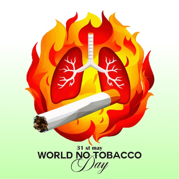 a world no tobacco day poster with a cigarette in the middle