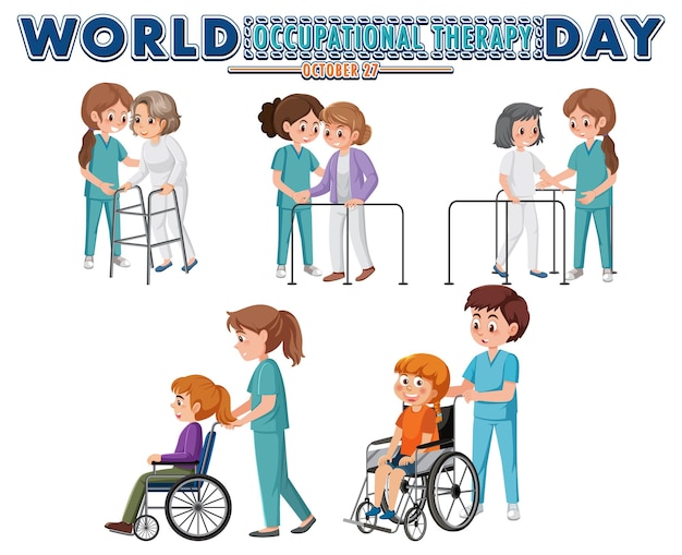 World occupational therapy day text design