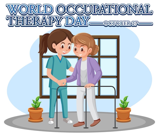 World occupational therapy day text design