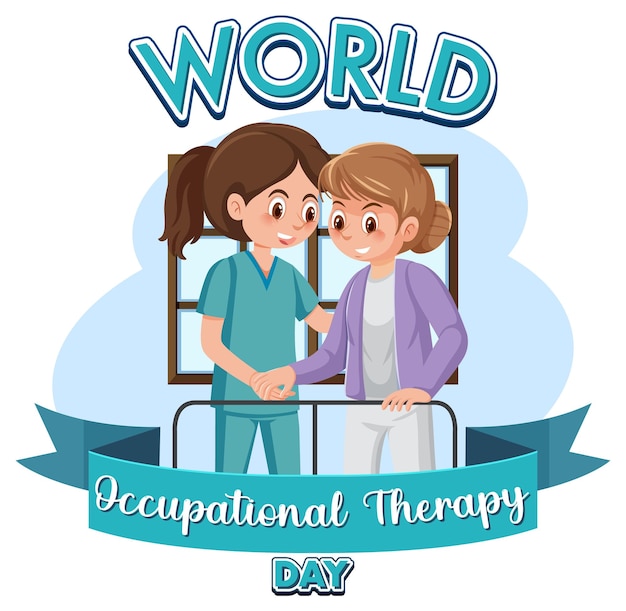 World occupational therapy day text design